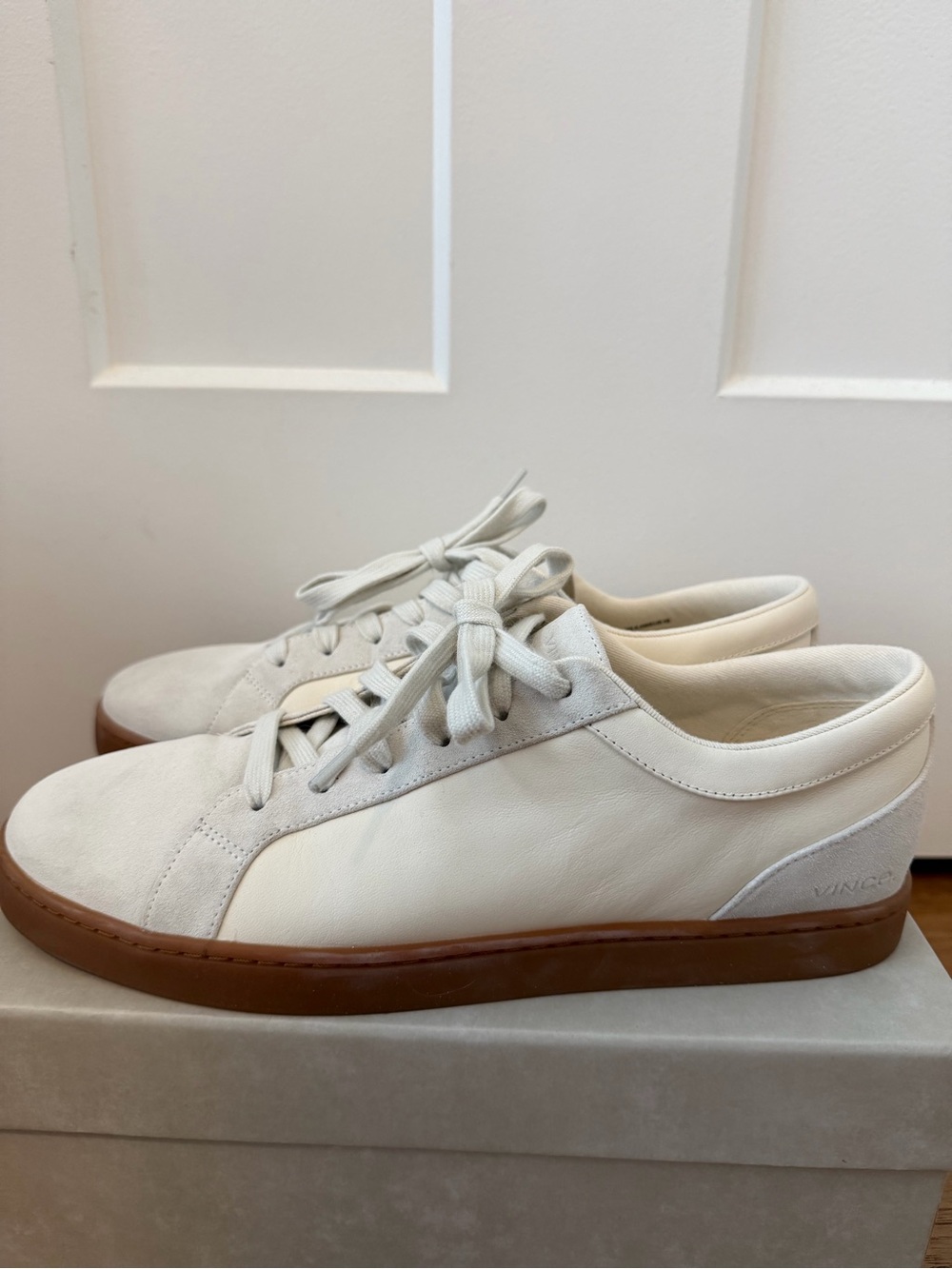 Vince Leather and Suede Sneakers with Gum Sole